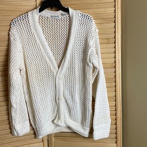 Bachrach White Crochet Sweater Women's Size Large